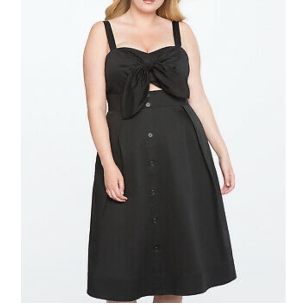 Eloquii Black Knot Front Dress